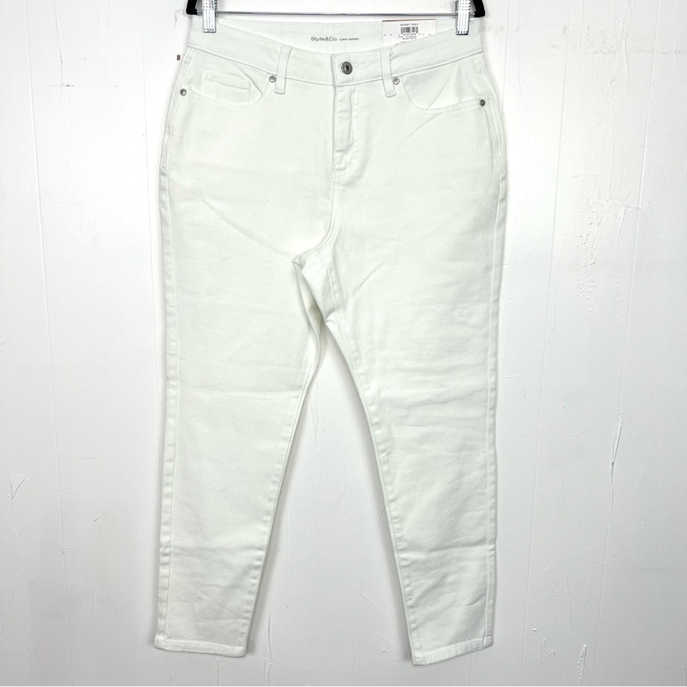 NWT Style & Co. Curvy Skinny Jeans Size 12 Bright White